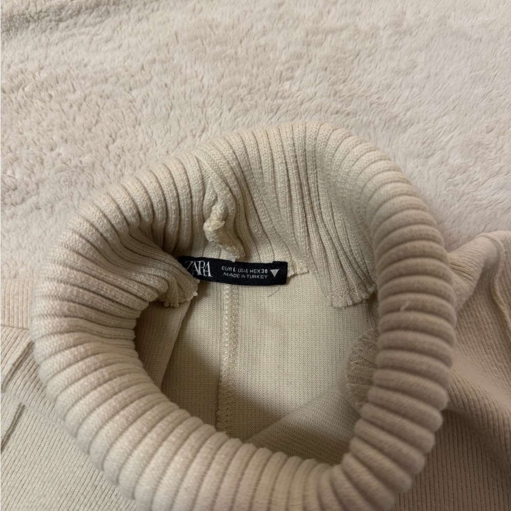 Zara Off-White Cowl Neck Sweater